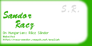 sandor racz business card