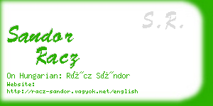 sandor racz business card